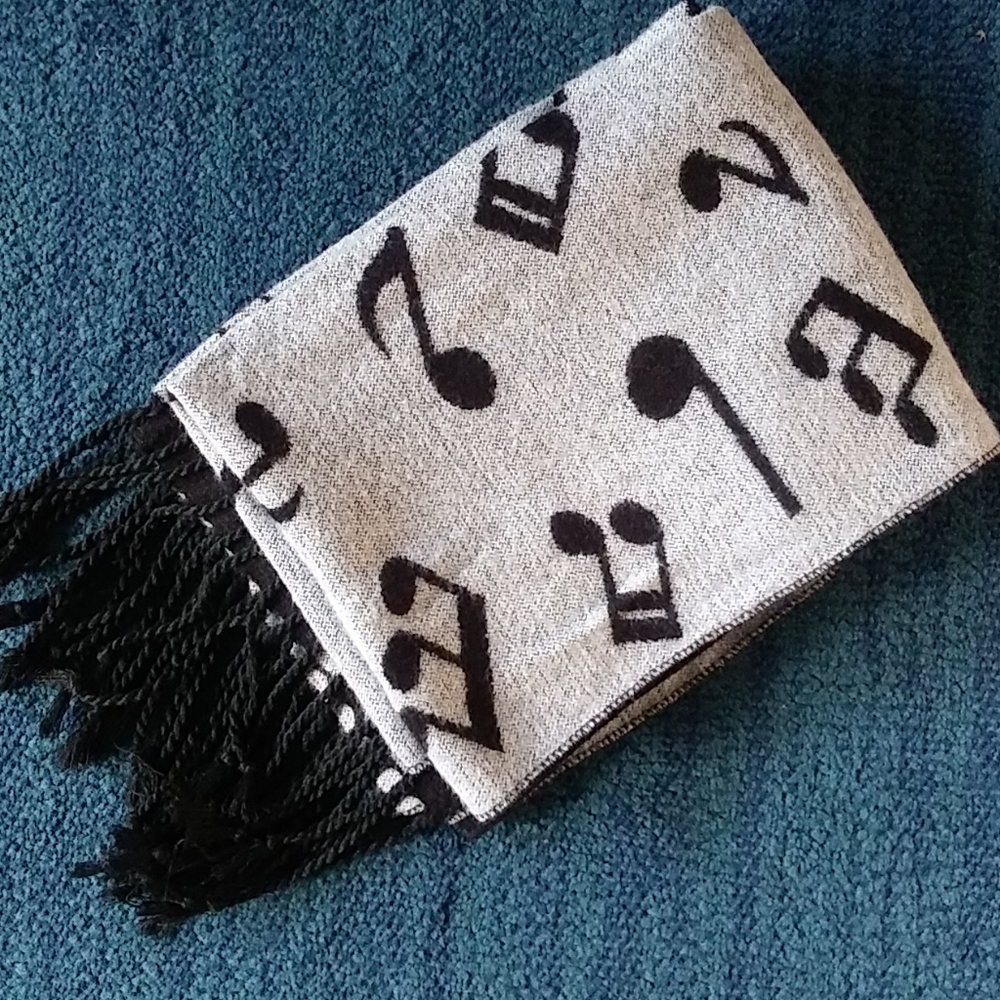 Reversible Musical Notes Winter Scarf